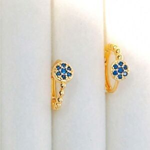 Anthropologie Gold and Blue Earrings